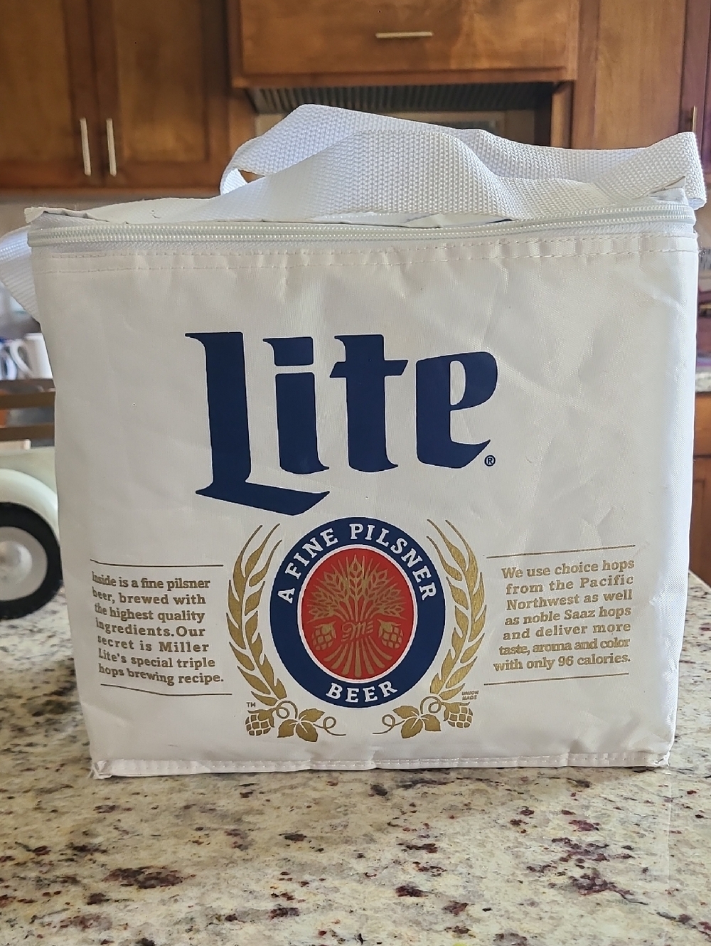 Insulated Cooler Bag - White and Navy